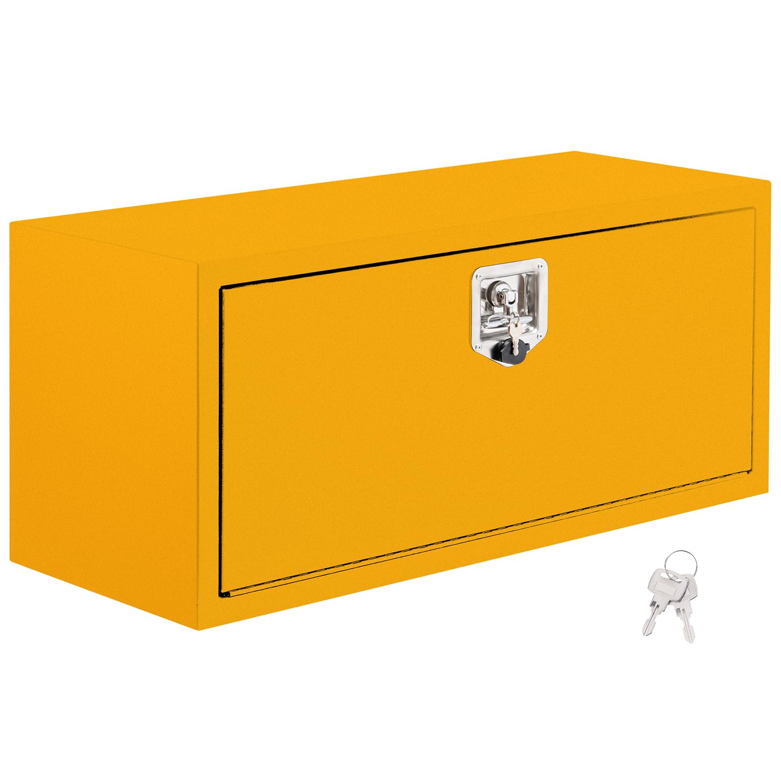 Aptliton Yellow1 24X14x16 Inch Heavy Duty Steel Truck Tool Box, Waterproof Underbody Storage Box With Lock And Gas Struts, Secure Cargo Organizer For Pickup Truck Trailer Van Rv, Yellow