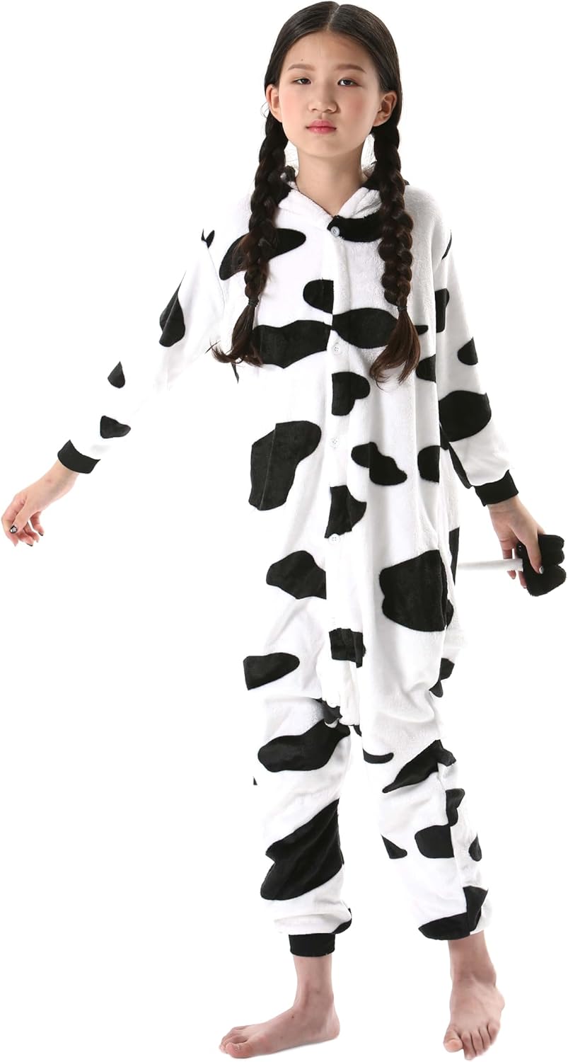 DarkCom Kids Animal Onesie,Women and Mens Cosplay Cow Onesie Halloween Costume Christmas Pajamas Sleepwear - Image 3