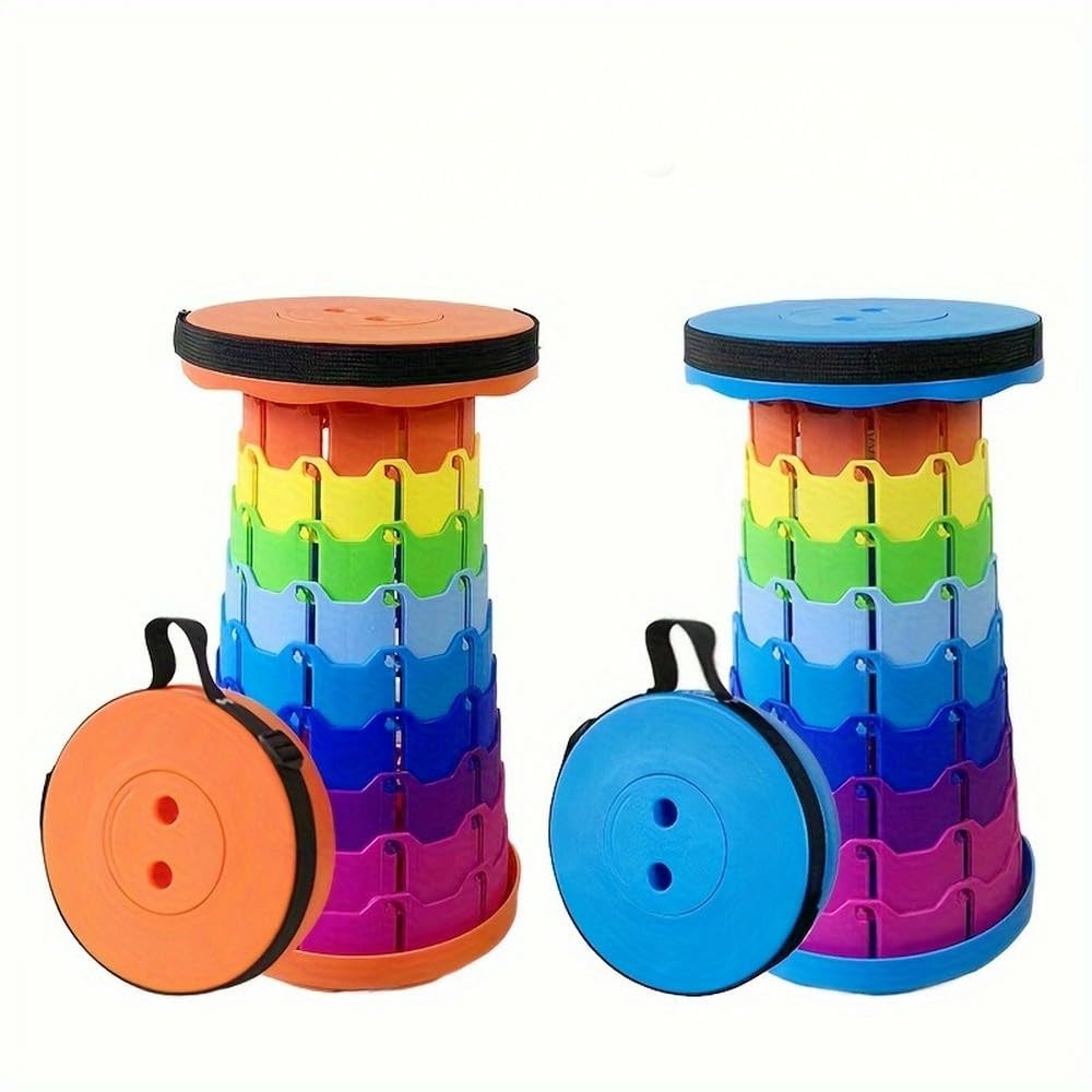 2pz Sgabello Pieghevole per Adulti Portatile Retrattile Pieghevole Telescopico Sgabello da Campeggio Attrezzatura da Campeggio Escursionismo Pesca