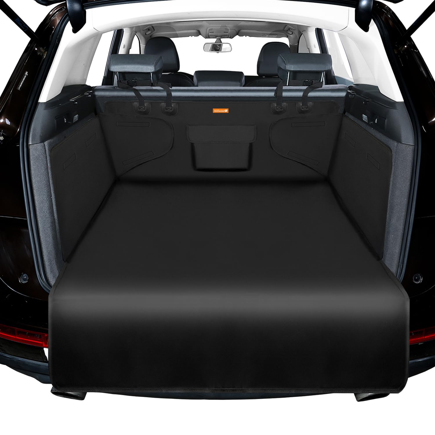 Dog Car Boot Liner Protector, Universal Nonslip Waterproof Pet Dog Back Seat Cover, Durable Washable Cargo Cover Mat Travel for Car Truck SUV (Black)