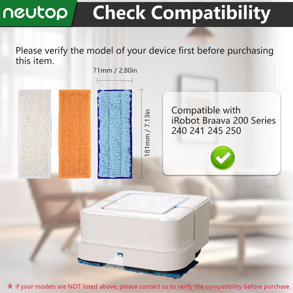 Amazon.com - Neutop Mop Pads Compatible with iRobot Braava Jet 200