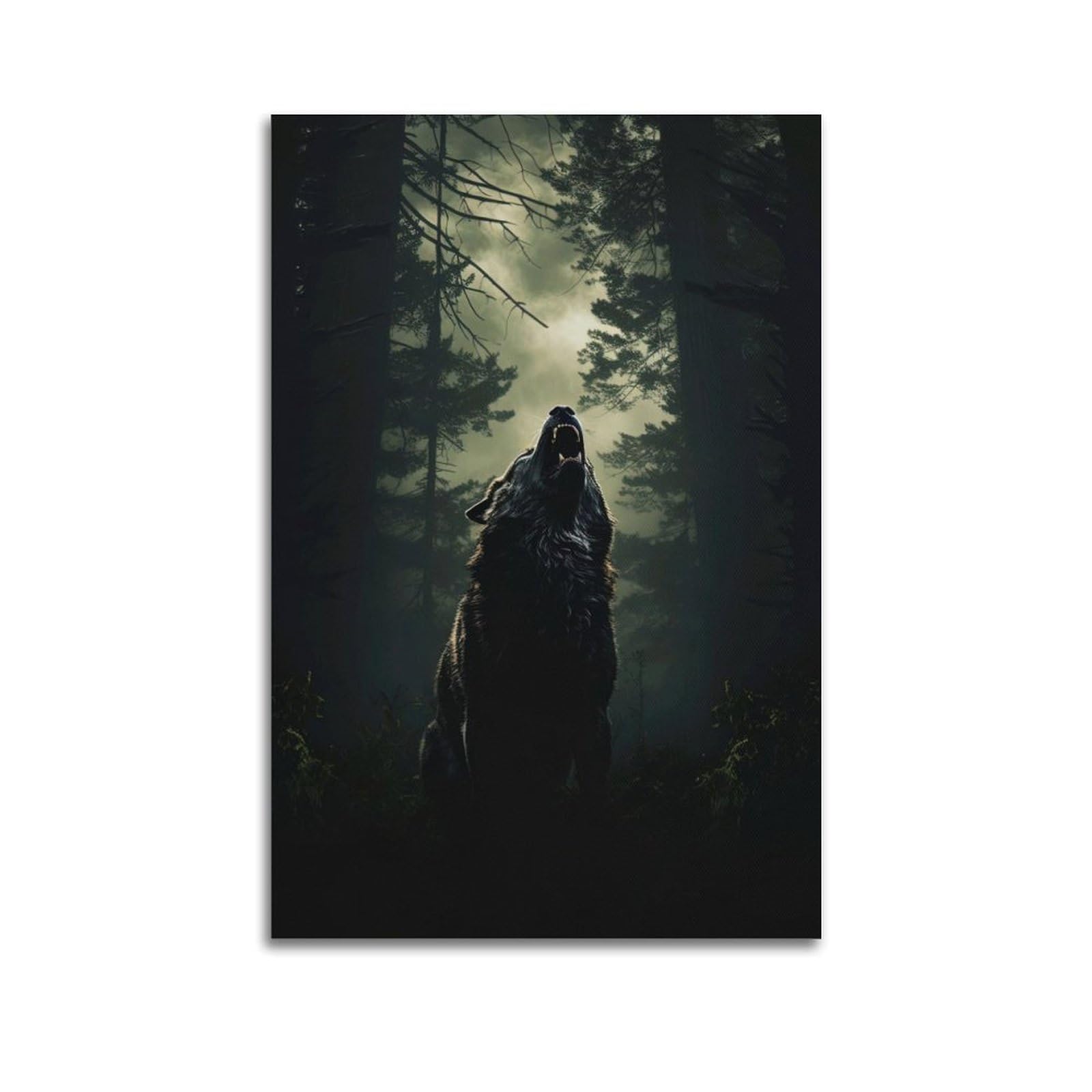 ZSZWHJ Animal Poster Wolves in The Woods Poster Decorative Painting Canvas Wall Posters And Art Picture Print Modern Family Bedroom Decor Posters 24x36inch(60x90cm)