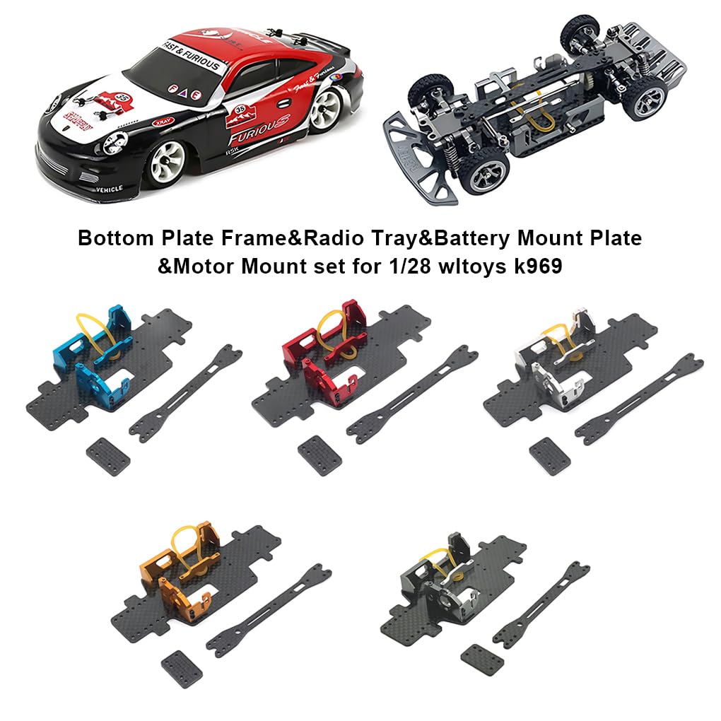 1 pz telaio in lega di alluminio kit telaio per K969 1/28 Drift Cars Hardcore RC accessori auto parti di ricambio RC parte di aggiornamento, Oro