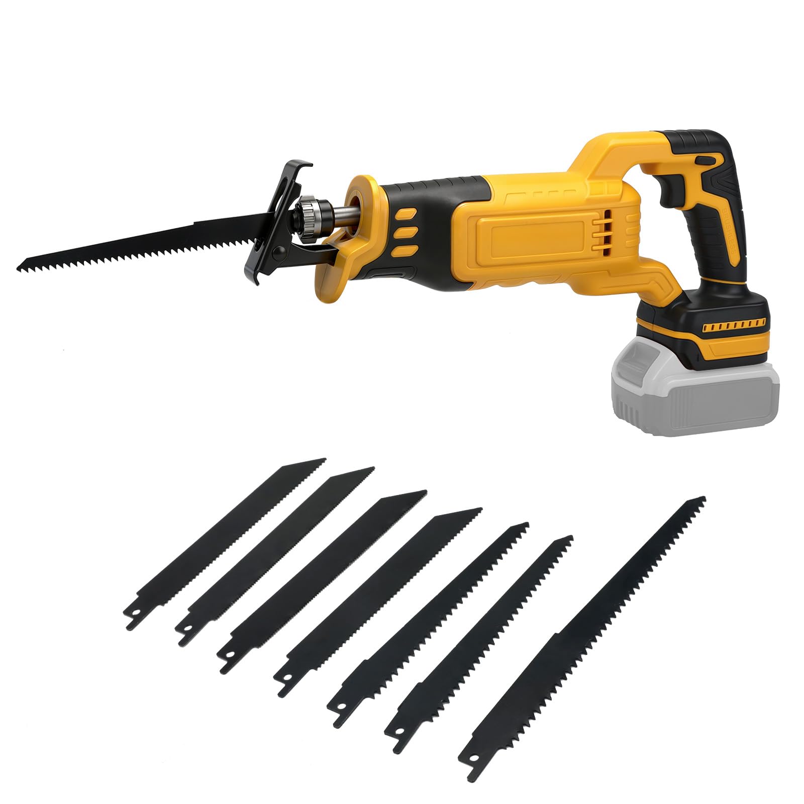 Roadtime Cordless Reciprocating Saw with 8 Saw Blades for DeWalt 20V Battery (Batteries Not Included), Brushless Motor Reciprocating Saw, Variable Speed 0-3500 SPM, Saw Blade Change Universal Saw for