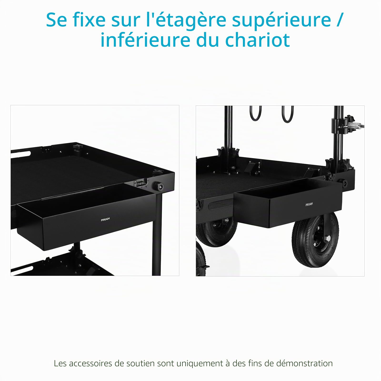 PROAIM accessoire de rack/jardinière pour Camera chariot d'équipement | donne une place pour ranger les petits équipements et Misc | fabriqué en aluminium – léger, robuste et très stable (Vctr-ar)