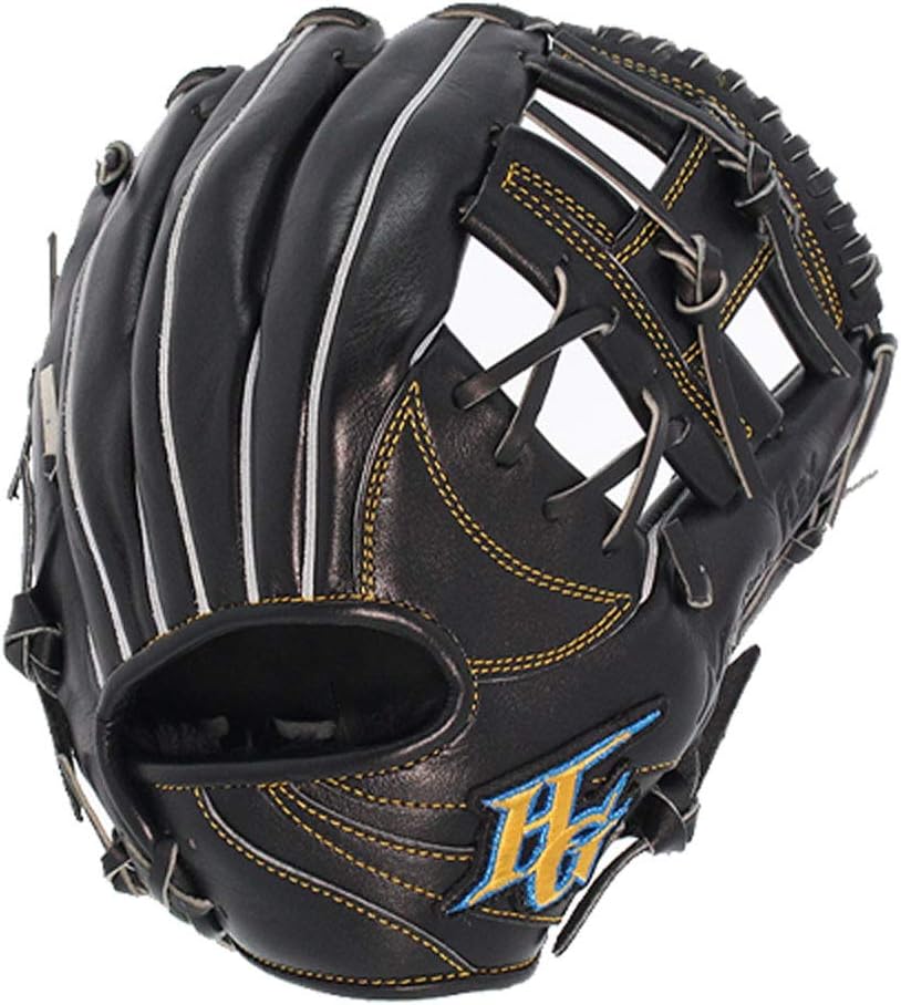 HI-Gold RKG2002L Boy's Soft Gloves, Rookies Ace Soft Series, Right Throw, LH, Black, M-L, 10.8 inches (27.5 cm)