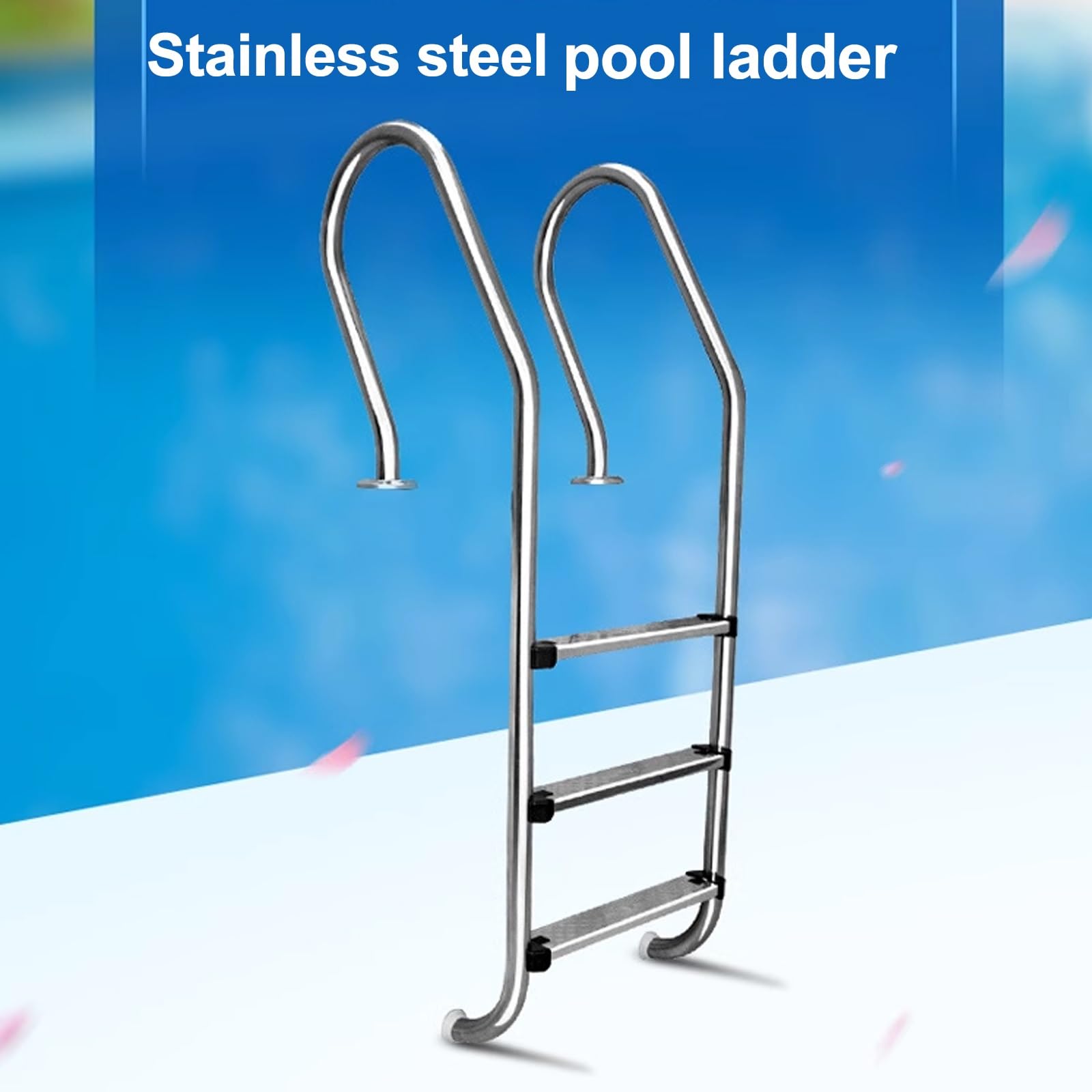 Échelle pour Piscine Hors-Sol ou Enterrée – Acier Inoxydable 304 Marches Antidérapantes, Échelle de Sécurité pour Piscine pour Piscine, Bateau
