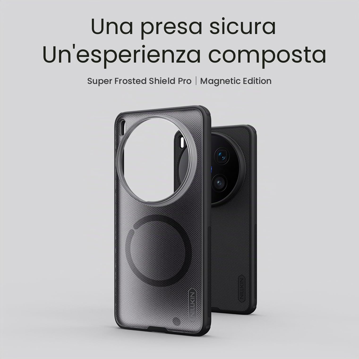 COQUE Custodia per vivo X300 Ultra Custodia Magnetica Super Frosted Shield Pro per vivo X300 Ultra Attacco Magnetico Invisibile-Nero