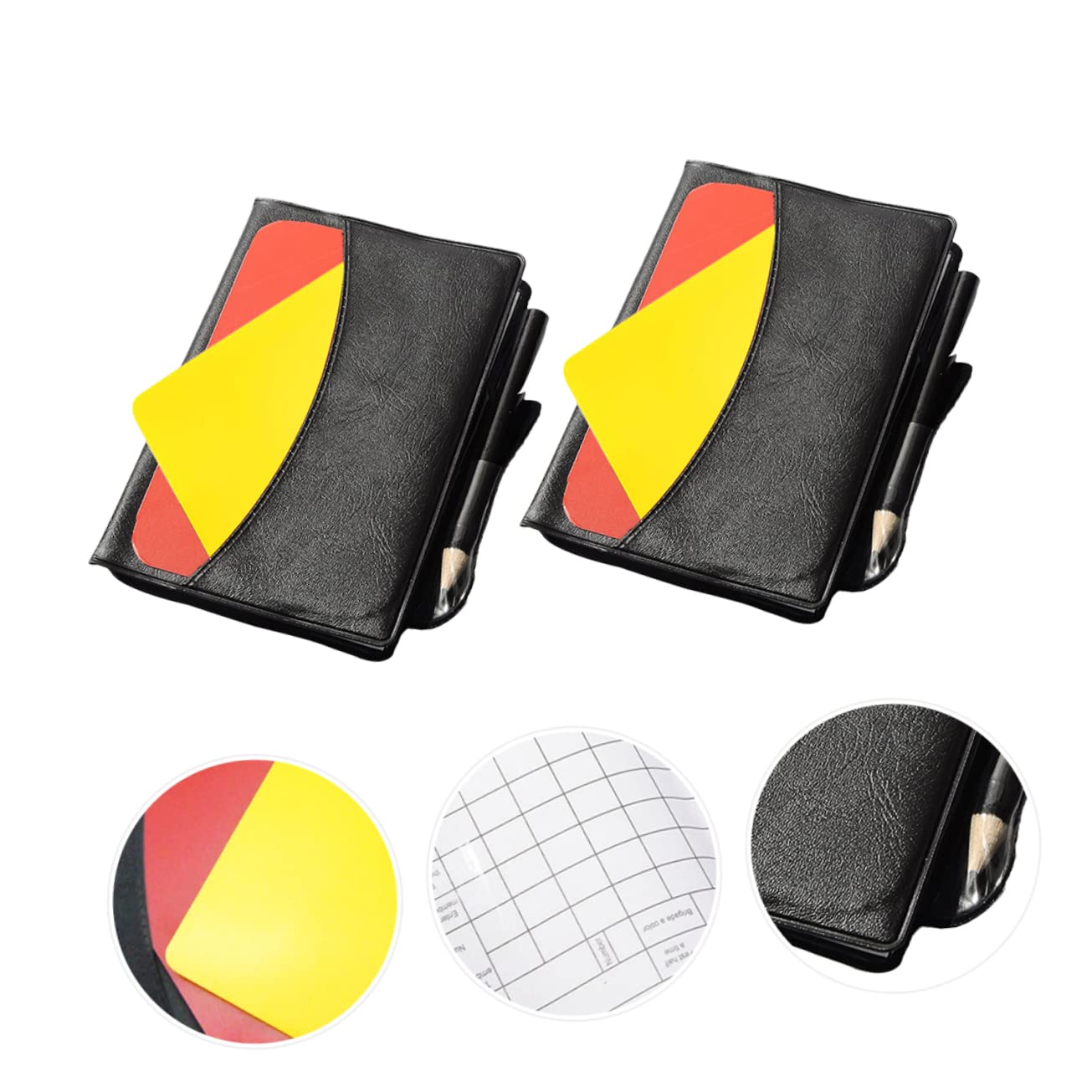 TOYANDONA Tarjetas de Árbitro de Fútbol Profesional de y Amarillas Accesorios para Árbitros con Bolígrafo y Libreta Compacto y Portátil