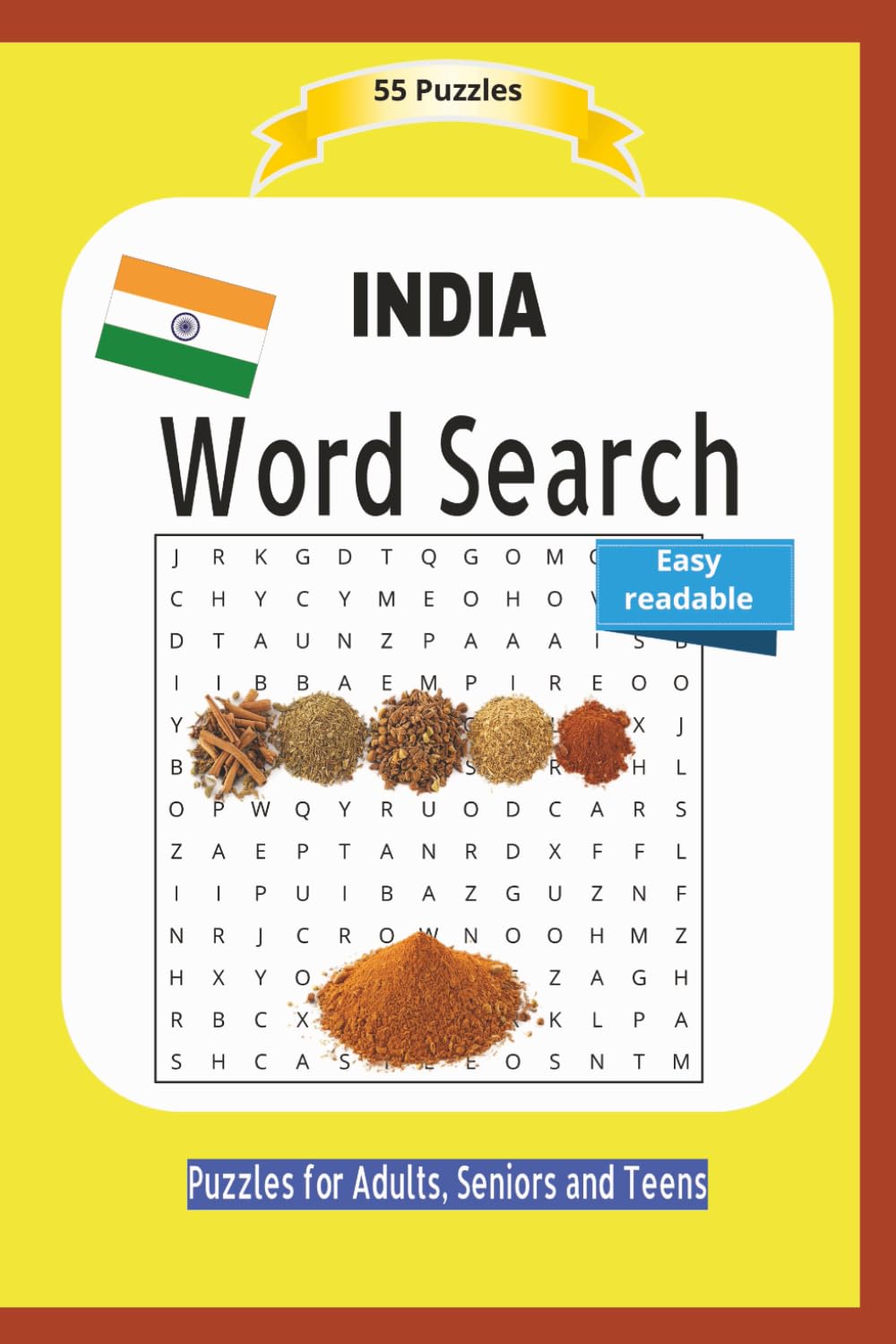 INDIA Word Search: All about the indian culture, people, geography and more ... | Easy readable | 55 Puzzles | Puzzles for Adults, Seniors and Teens | Format 6x9 | 15.24 x 22.81 cm | 110 pages
