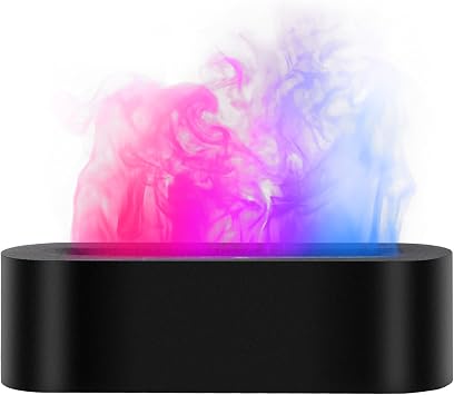 Essential Oil Diffuser & Humidifier with Flame and 7-Color LED Light