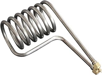 QUELECO Titanium Cooling Coil Cooler Evaporator Heat Exchanger for 1HP SeaWater Aquarium Chiller Fish Tank Seafood Pond (1HP-6.5turns)