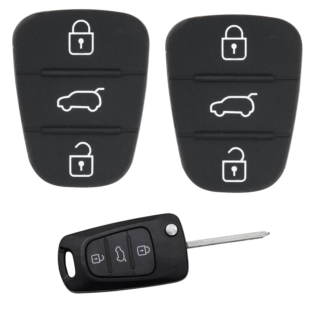 SPTwj 2 Pack 3 Buttons Car Key Fob Case Replacement Car Key Cover Compatible With Hyundai I20 I30 I35 IX20 IX35 And Kia Ceed Soul Sportage Venga Remote Control Folding Car Key