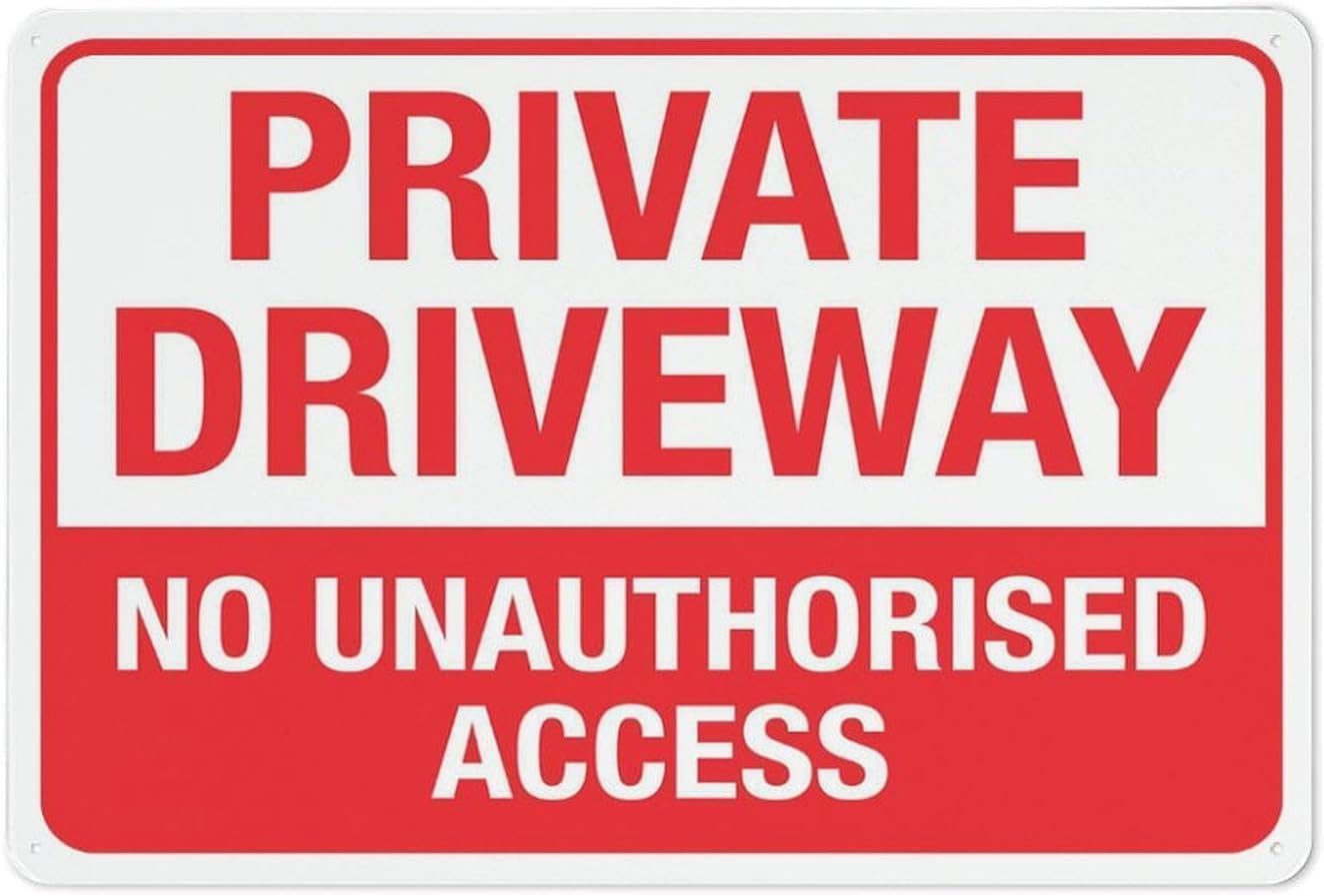 Bdeyfg Colour3 Private Driveway No Unauthorised Access Metal Sign Aluminum Warning Tin Signs For Outdoor Business Yard Lawn Farmhouse Garden Patio Wall Decor 8X12 Inch