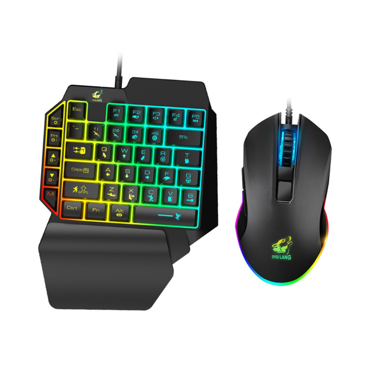 Tastiera da Gioco Retroilluminata e Mouse Combo per Pc, Set da Gioco E-sport con Funzionamento Preciso, Facile da Usare, per Intrattenimento Domestico e Ragazzo Ragazza