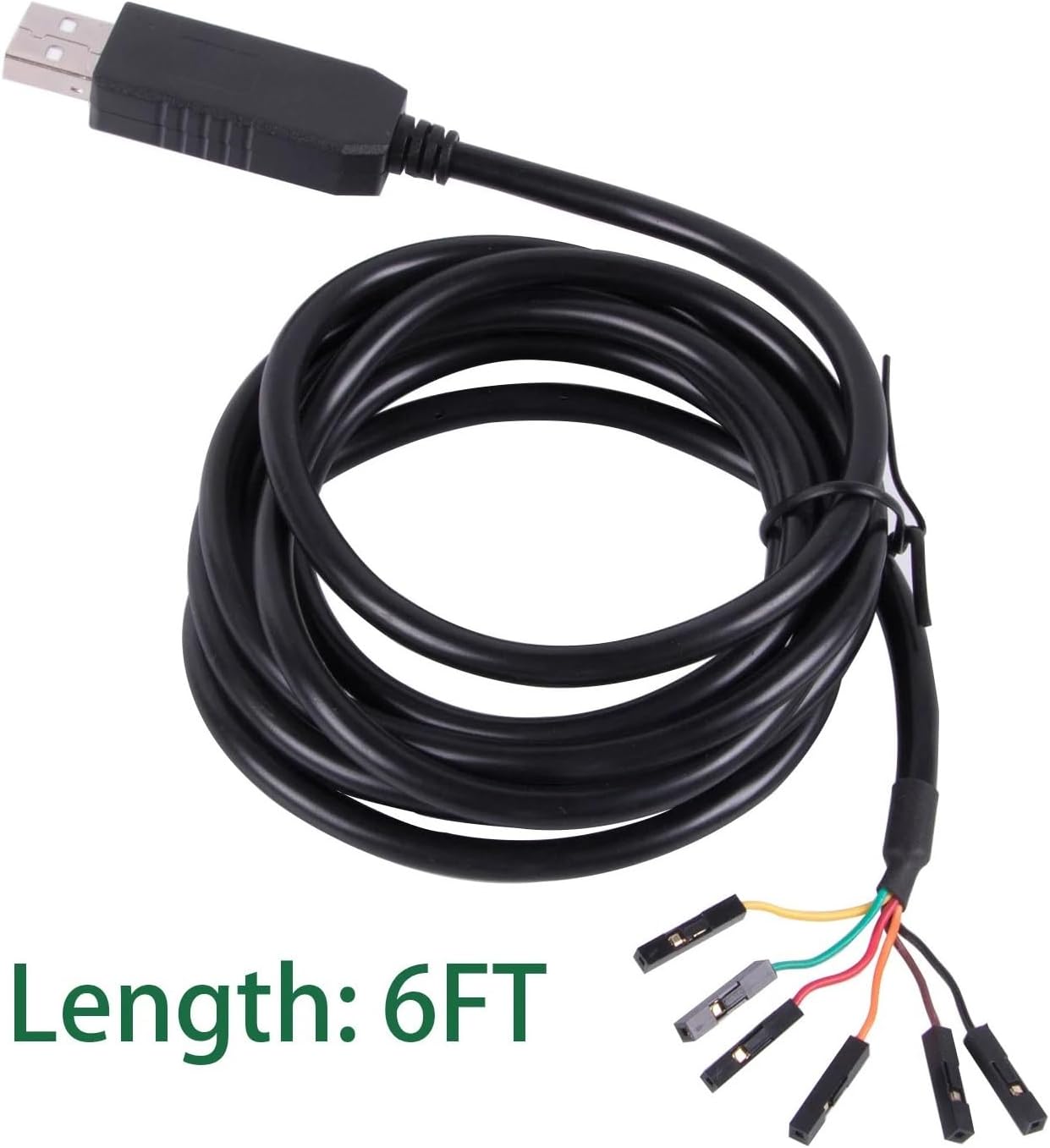 USB to Serial Converter USB to RS232 6Pin 2.54mm Port Serial Adapter Cable FTDI Chip Pinout TX RX GND VCC CTS RTS