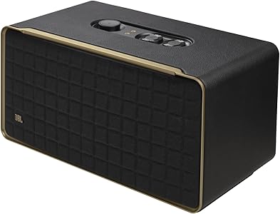 JBL Authentics 500, Smart Home Speaker, Altoparlante Bluetooth dal Design Retrò Anni '70 con Griglia Quadrex, Dolby Atmos, Wi-Fi Integrato, Assistente Vocale, AirPlay, JBL One App, Nero