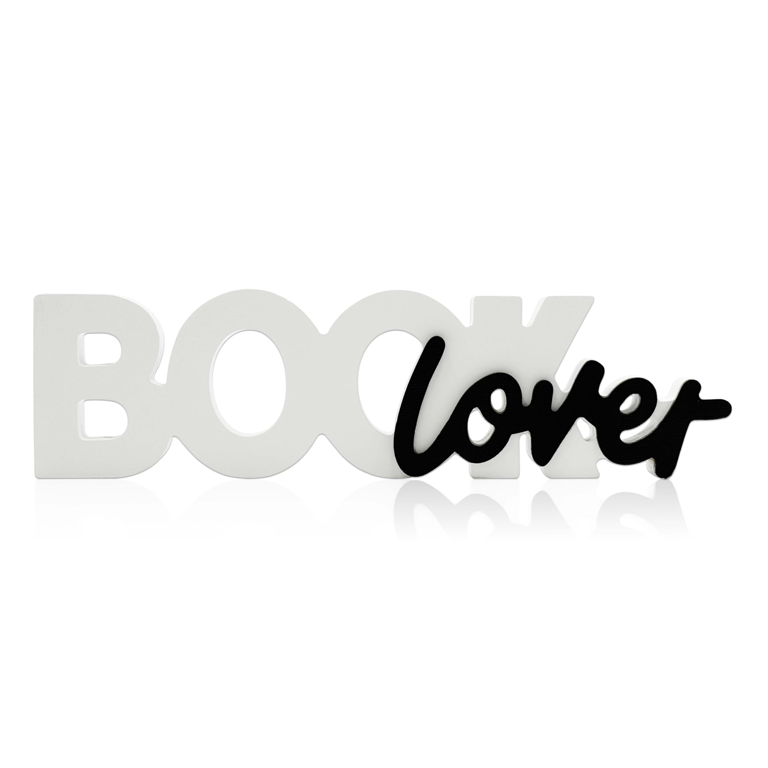 Unique Wooden Book Lover Desk Decor, Reading Accessories And Reading Nook Decor, Bookworm Bookish Decoration For Home Office Bedroom Bookshelf Library Sign, Gifts For Women Men Girls Teens Reader
