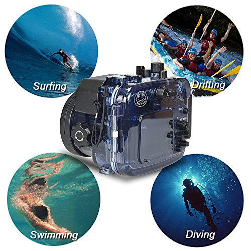 Image of Professional Underwater Camera Housing, 60M /195ft Waterproof Case for Sony RX100I-RX100V, with Leakage Alarm System, Hot Shoe Mount, Compatible with 67mm Fish-Eye Lens (YH-RX100I-V)