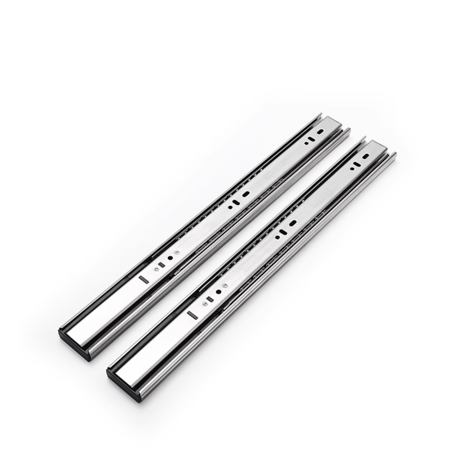 Guide scanalate, 1 Paio di Guide for cassetti con Cuscinetti a Sfera, for Chiusura Ammortizzata(Silver,45 cm)