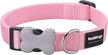 Red Dingo Classic Dog Collar, Large, Pink