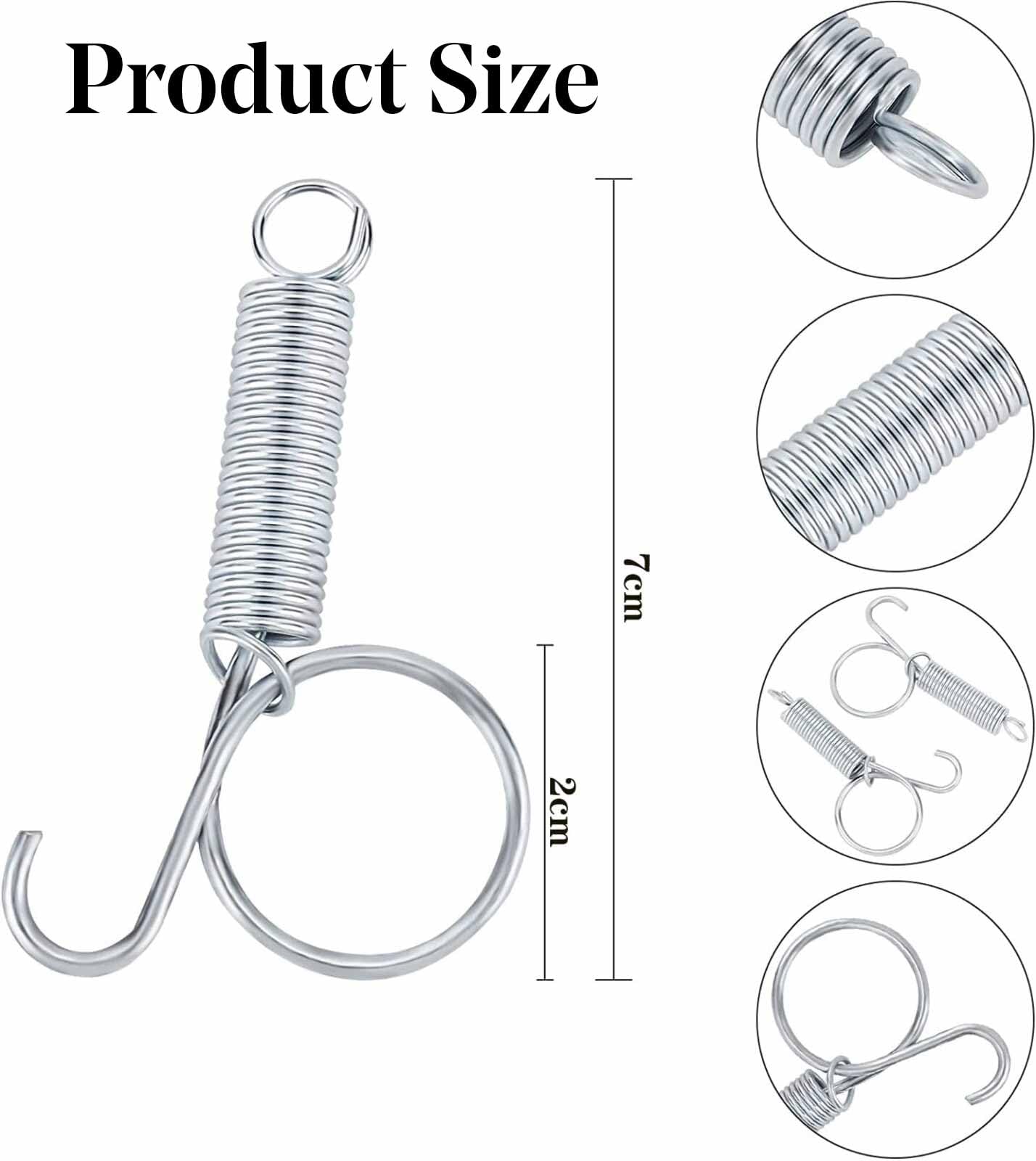 5 PCS Spring Hooks for Rabbit Cage, Multifunctional Spring Door Latch for BIRDCAGES Pet Cages, Fixing Rabbit, Dog, Cat - Image 2