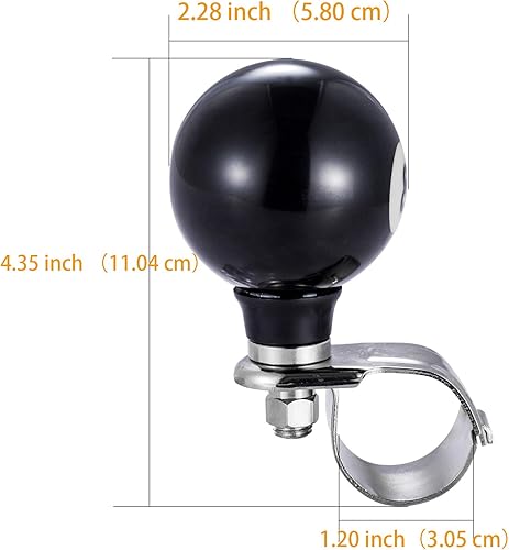Miniatura 8 de Arenbel Pomo giratorio de bola blanca para volante, mango de asistencia para coche, control de torneado, se adapta a la mayoría de vehículos,