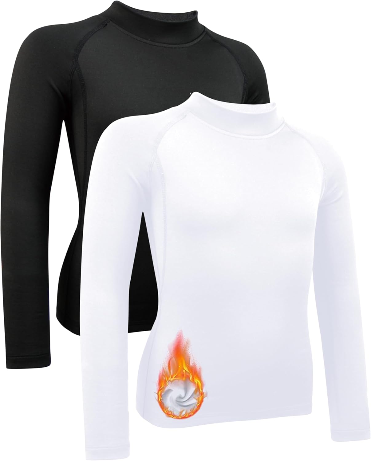 Youth Boys' Compression Shirt Long Sleeve Thermal Undershirt，Fleece Base Layer Athletic for Baseball, Football - Image 4