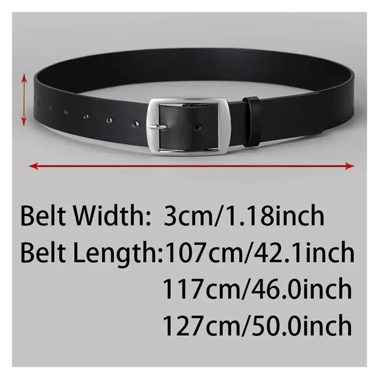Cinturón informal de piel sintética for hombre con hebilla cuadrada de aleación de moda for uso diario y actividades de ocio.