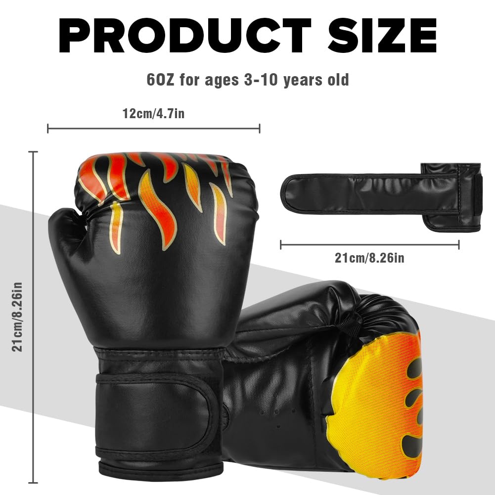 Flintronic Guantoni da Boxe per Bambini 3-8 Anni Ragazze e Ragazzi Allenamento Sparring Junior Muay Thai MMA Arti Marziali