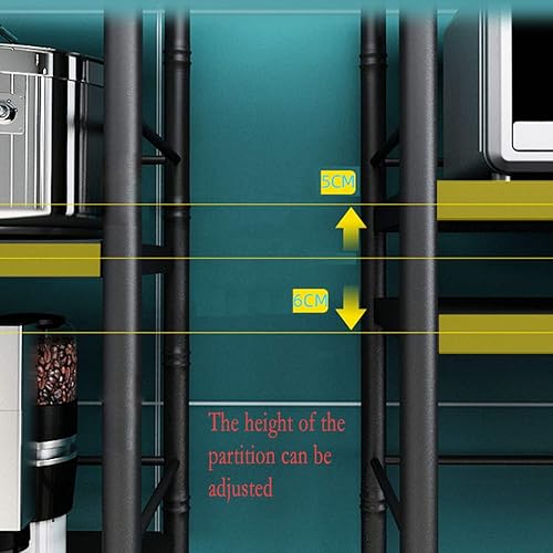 Miniatura 5 de Carrito de cocina con ruedas con cerradura, carrito de 3 niveles de almacenamiento para el hogar, la oficina, la cocina, el cuarto de baño, hasta 66