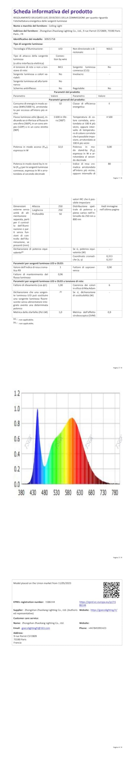 32W Plafon LED Techo, Lamparas de Techo LED Moderna 3600LM, 4500K Luz Natural IP54 Impermeable, Luz de Techo Para Baño Cocina Pasillo Balcón 25CM