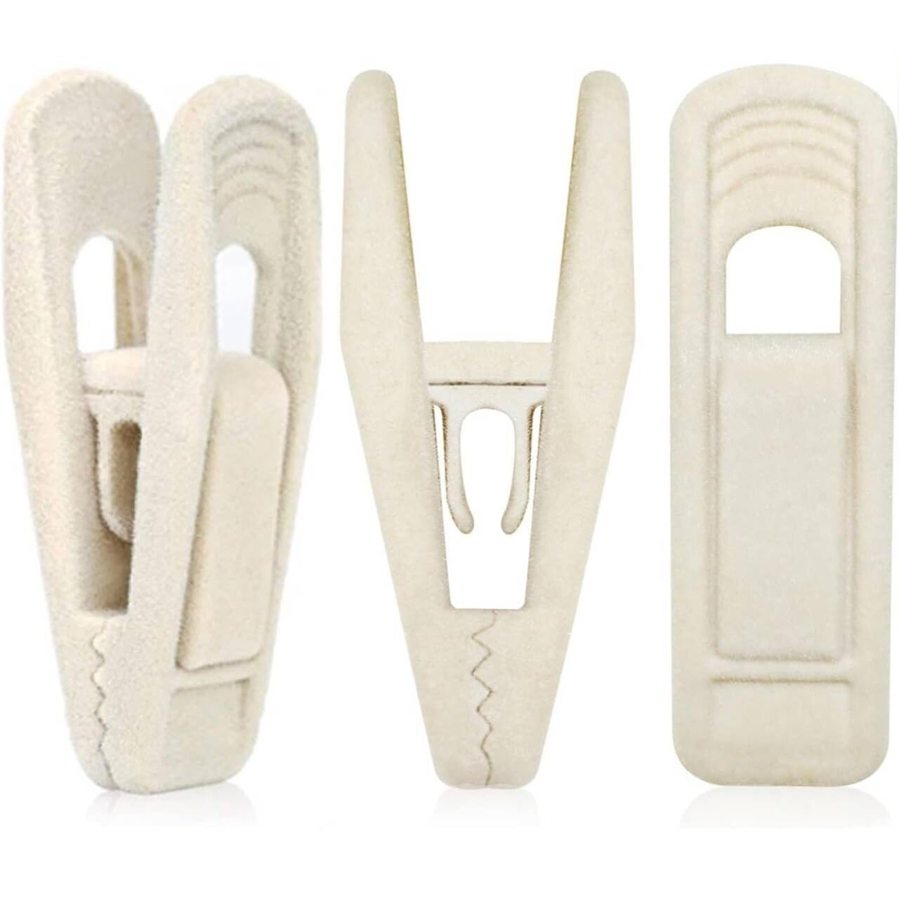 Missffcat 10/20pcs Velvet Hanger Clips - Non-Slip Clothespins for Clothes, Space-Saving Closet Organizer(Beige,20pcs)