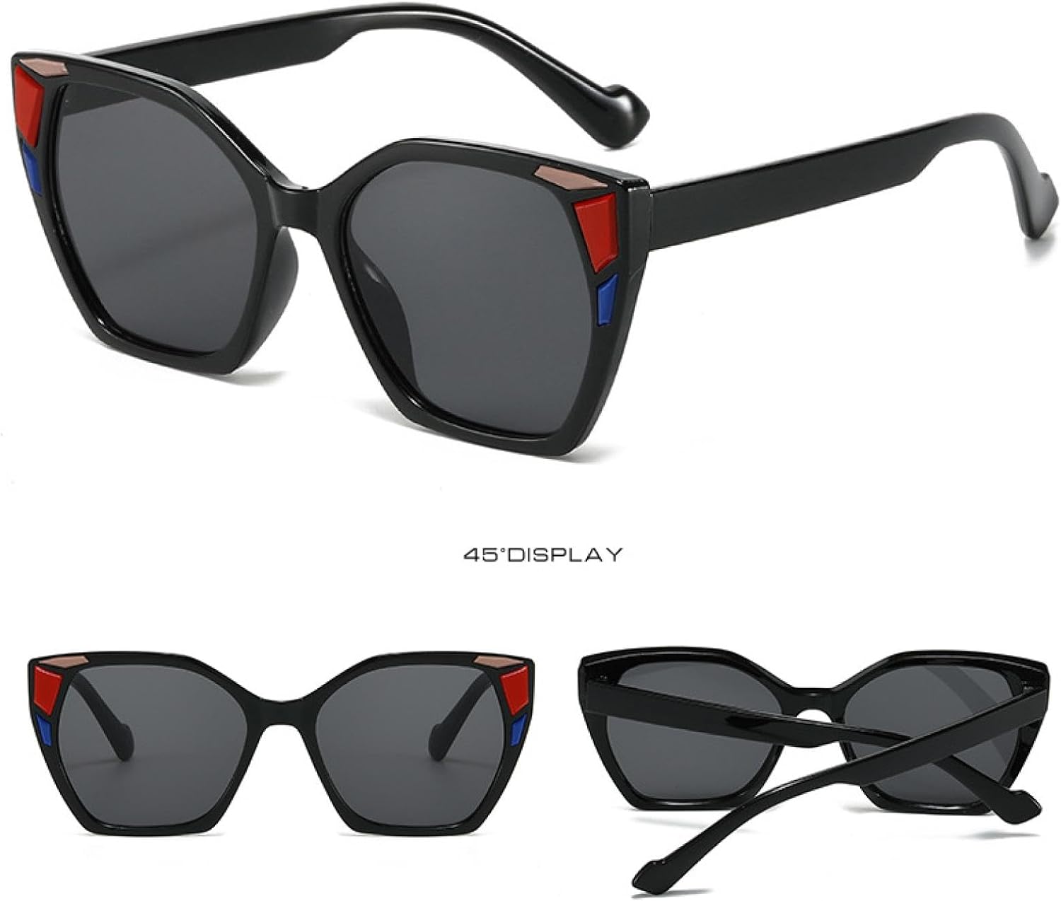 Luxury Fashion Women's Sunglasses Retro Cat Eye Glasses Color Splicing Eyewear