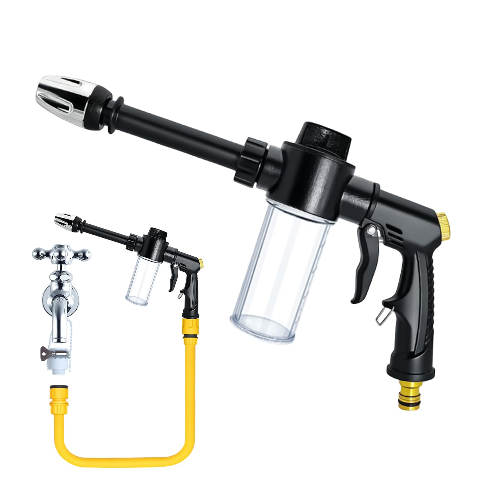 Pistola Per Schiuma, Pistola Per Lavaggio Auto Con Getto Di Schiuma Regolabile Per Auto, Include Dispenser Di Sapone, Per Pulizia Moto Camion Giardino Pannelli Per Animali Domesti