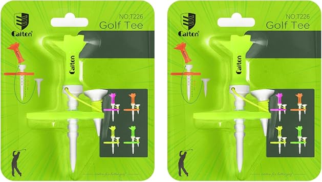 CAITON Two Magnetic Golf Tee, Enhance Golf Shot Distance & Precision, High Durability, Golf Gifts for Men Women Golfers and Your Friend