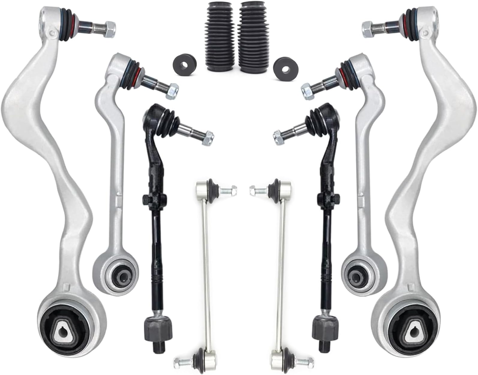 ALADICHE 10pcs Front Suspension Kit Upper Control Arm E90 Compatible with BMW 3-Series 325i 328i 330i 335d 335i 335is 2006-2013,2008-2013 BMW E82 E88 1-Series 128i 135i, 2013-2015 E84 X1(2WD Only)