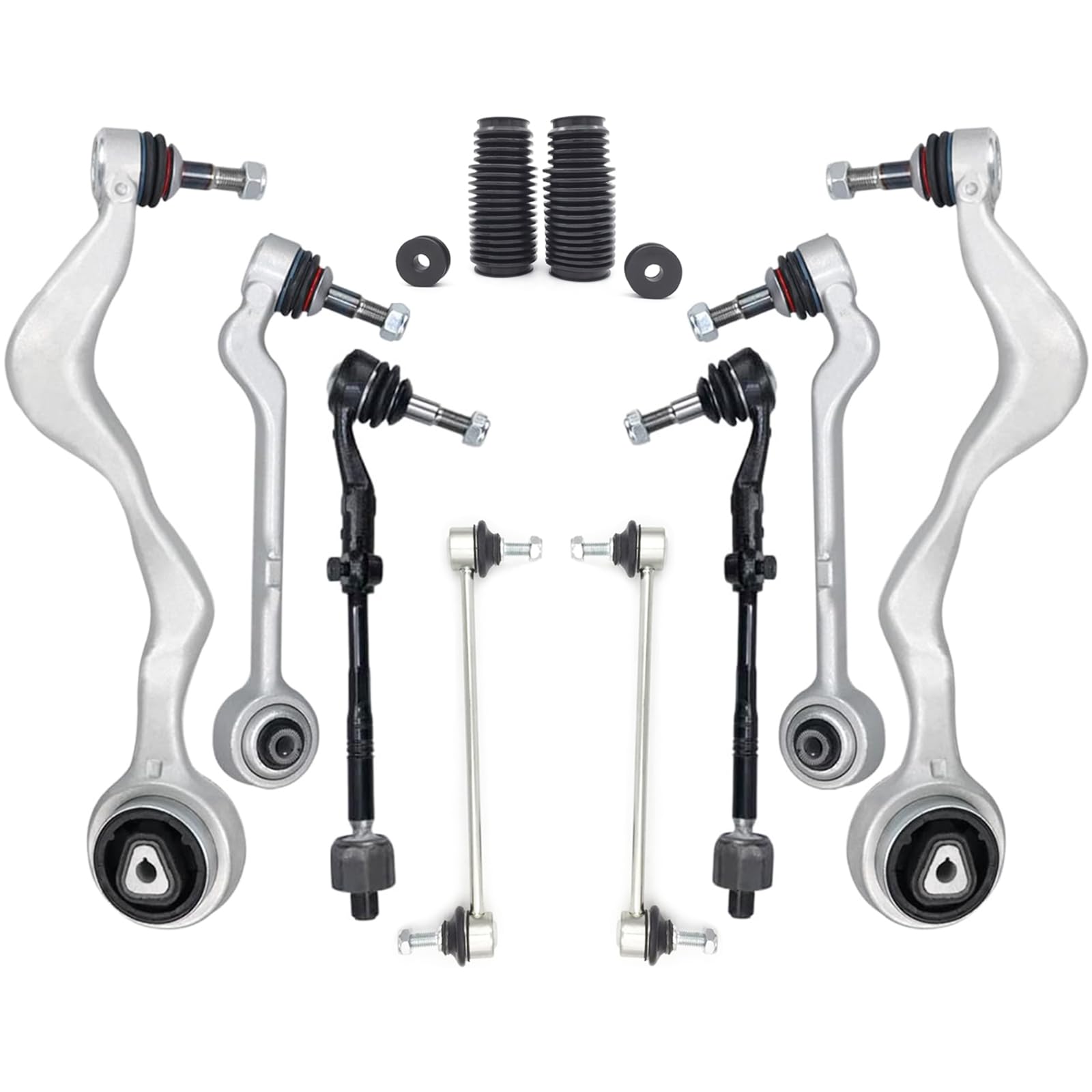 10pcs Front Suspension Kit Upper Control Arm E90 Compatible with BMW 3-Series 325i 328i 330i 335d 335i 335is 2006-2013,2008-2013 BMW E82 E88 1-Series 128i 135i, 2013-2015 E84 X1(2WD Only)