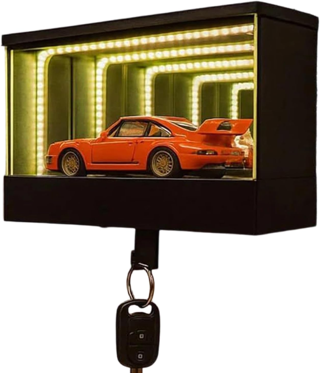 Car Garage Key Holder,Stylish Soft White LED Hook - Infinity Mirror Garage Car Key Hanger - for Men Christmas Entryway Home Entry Outdoor Gate Entryway Shelf