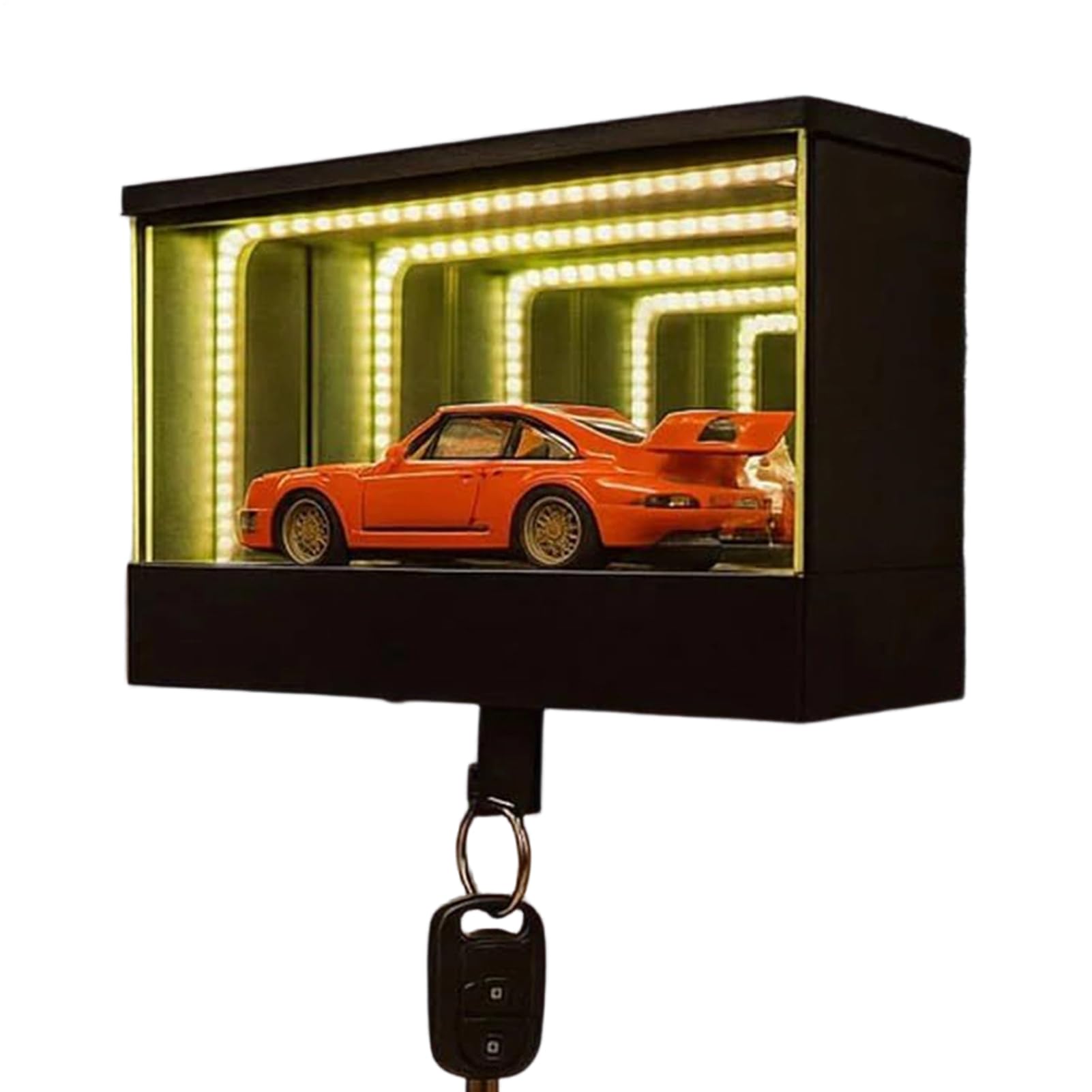 Car Garage Key Holder,Stylish Soft White LED Hook - Infinity Mirror Garage Car Key Hanger - for Men Christmas Entryway Home Entry Outdoor Gate Entryway Shelf