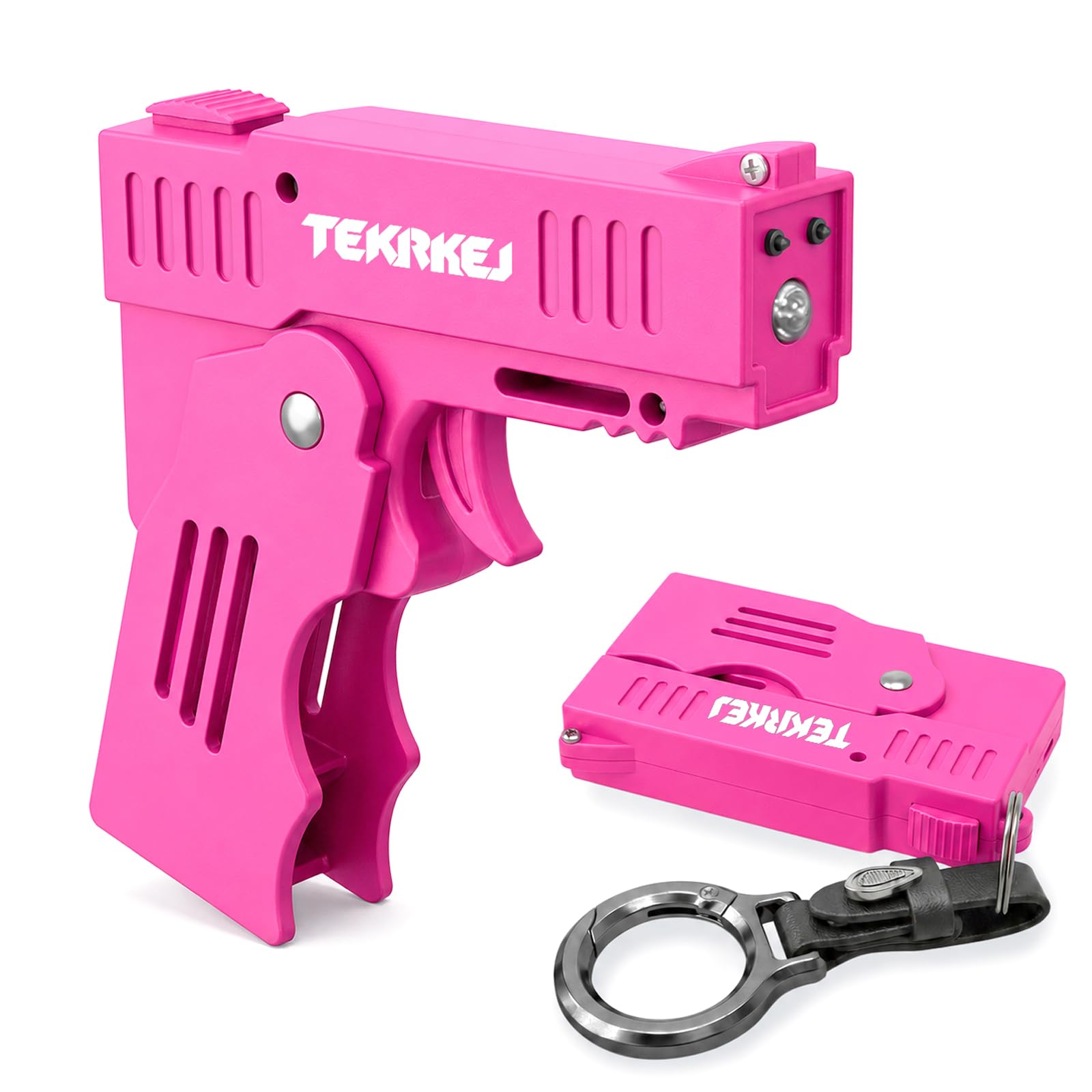 Mini Stun Gun for Self Defense with LED Flashlight(Pink)