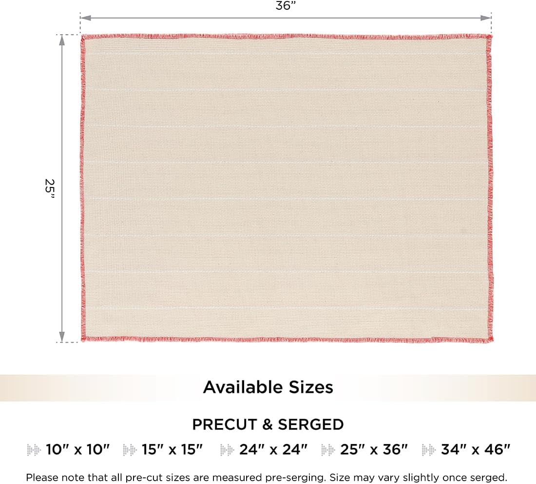 The Oxford Company Monk's Cloth | Punch Needle Fabric- Foundation Cloth Suited for Punch Needle Rug Hooking (34" X 46" (Precut & Serged))