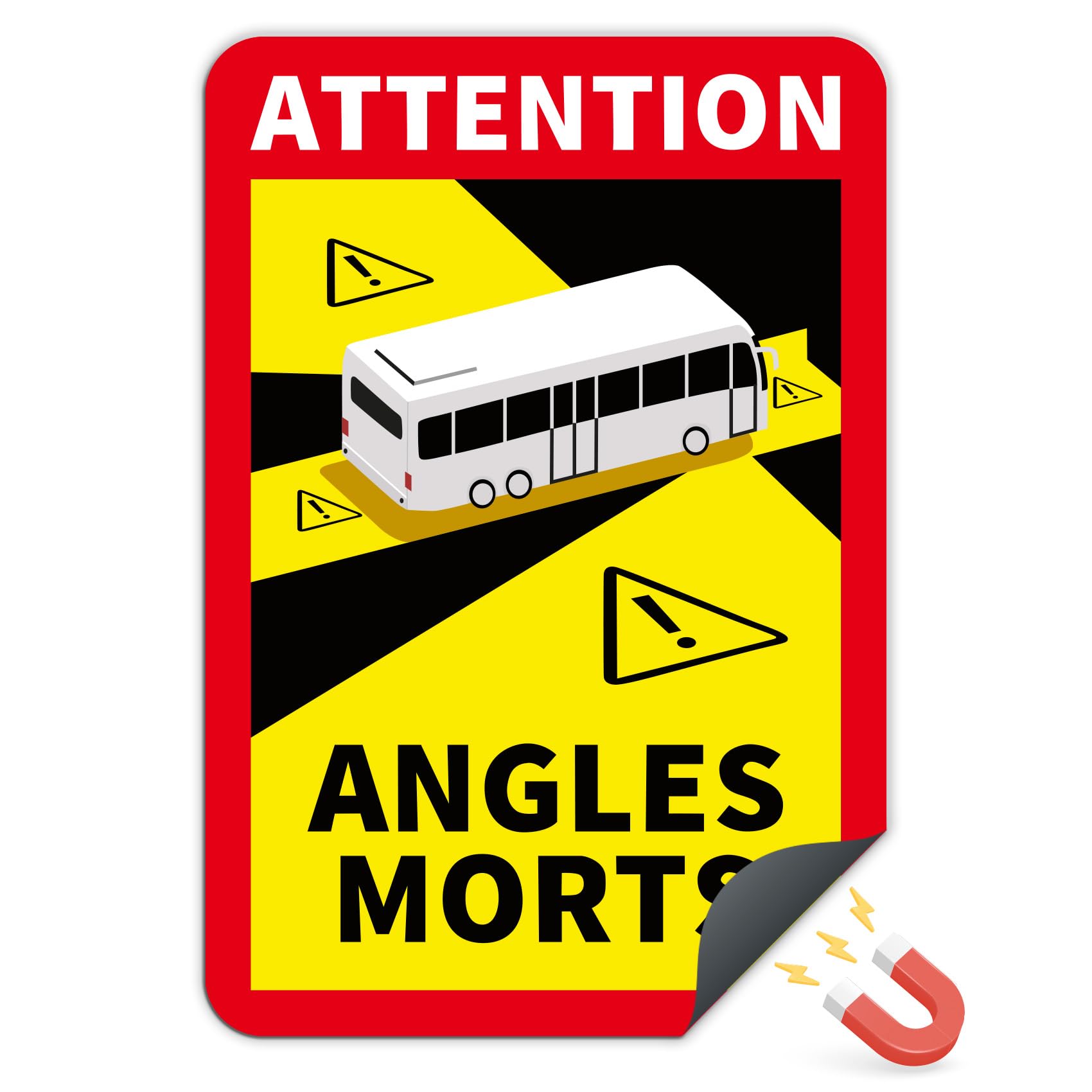 Finest Folia Bus Magnet Angel Morts Rv004 Magnetic Film 25 X 17 Cm For Vehicles Mandatory From 3.5 T In France Warning Blind Spot Magnet Uv Weatherproof Durable Magnetic Rv004 (, 3 Stickers)