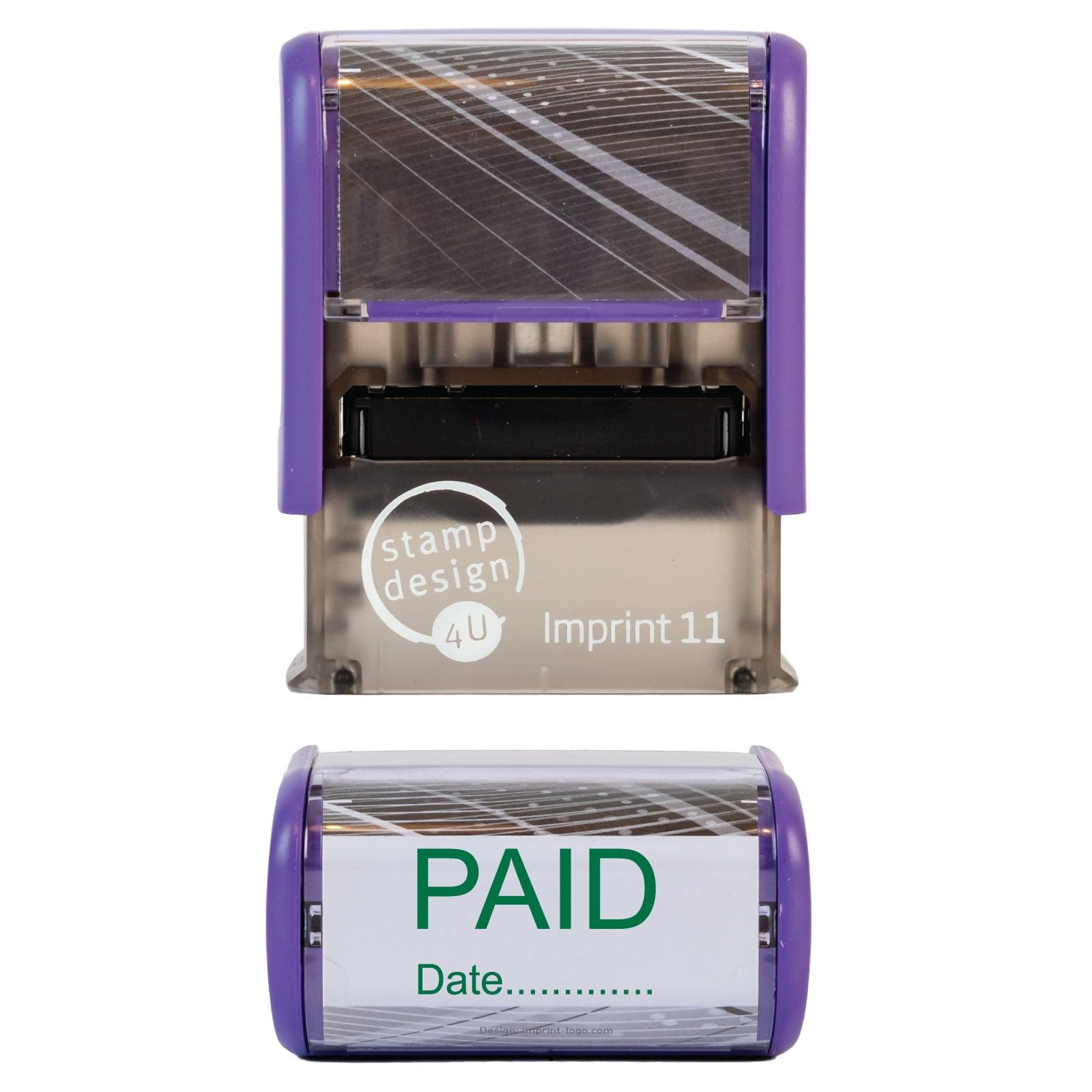 Paid with Date Rubber Stamp Self Inking- SD4U Imprint 11 38 x 14mm - Capital Bold Lettering to Ink Your Documents