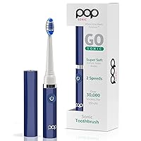 Vista 24 de Cepillo de dientes eléctrico Pop Sonic (azul rey) – Cepillos de dientes de viaje con batería AAA Cepillos de dientes eléctricos para niños con 2