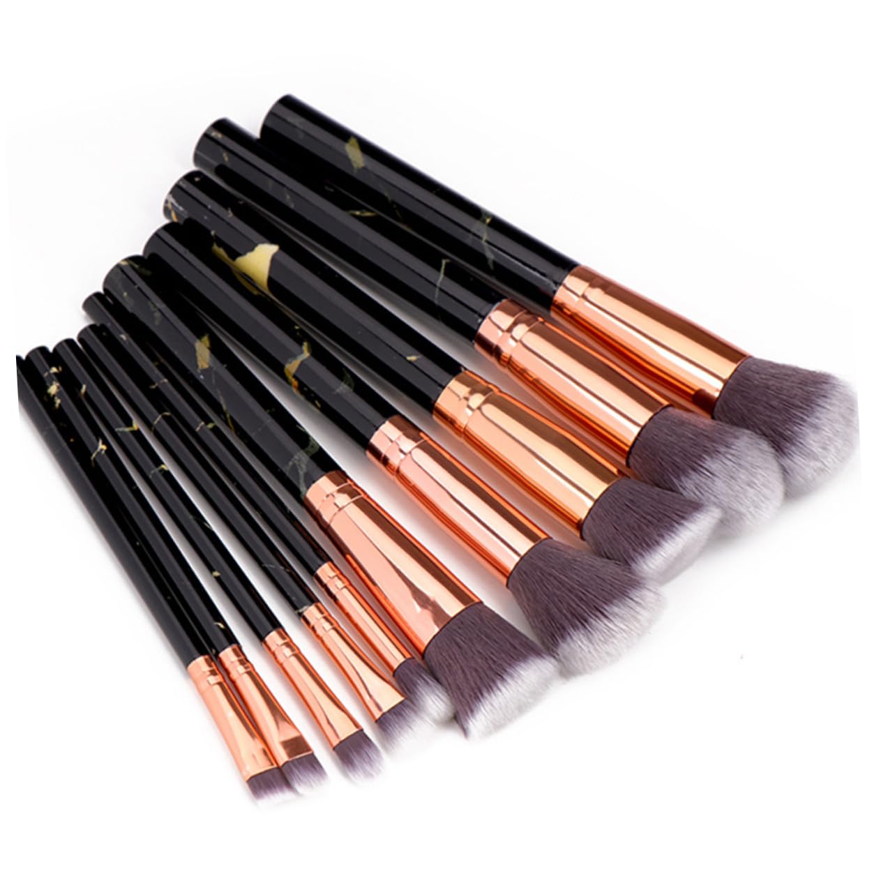 Healeved Set Di 30 Pennelli Per Il Trucco in Assortiti Con Motivo Marmorizzato Manico in Plastica Per Donna Kit Di Pennelli Per Cosmetici in Nylon Per Uso Quotidiano