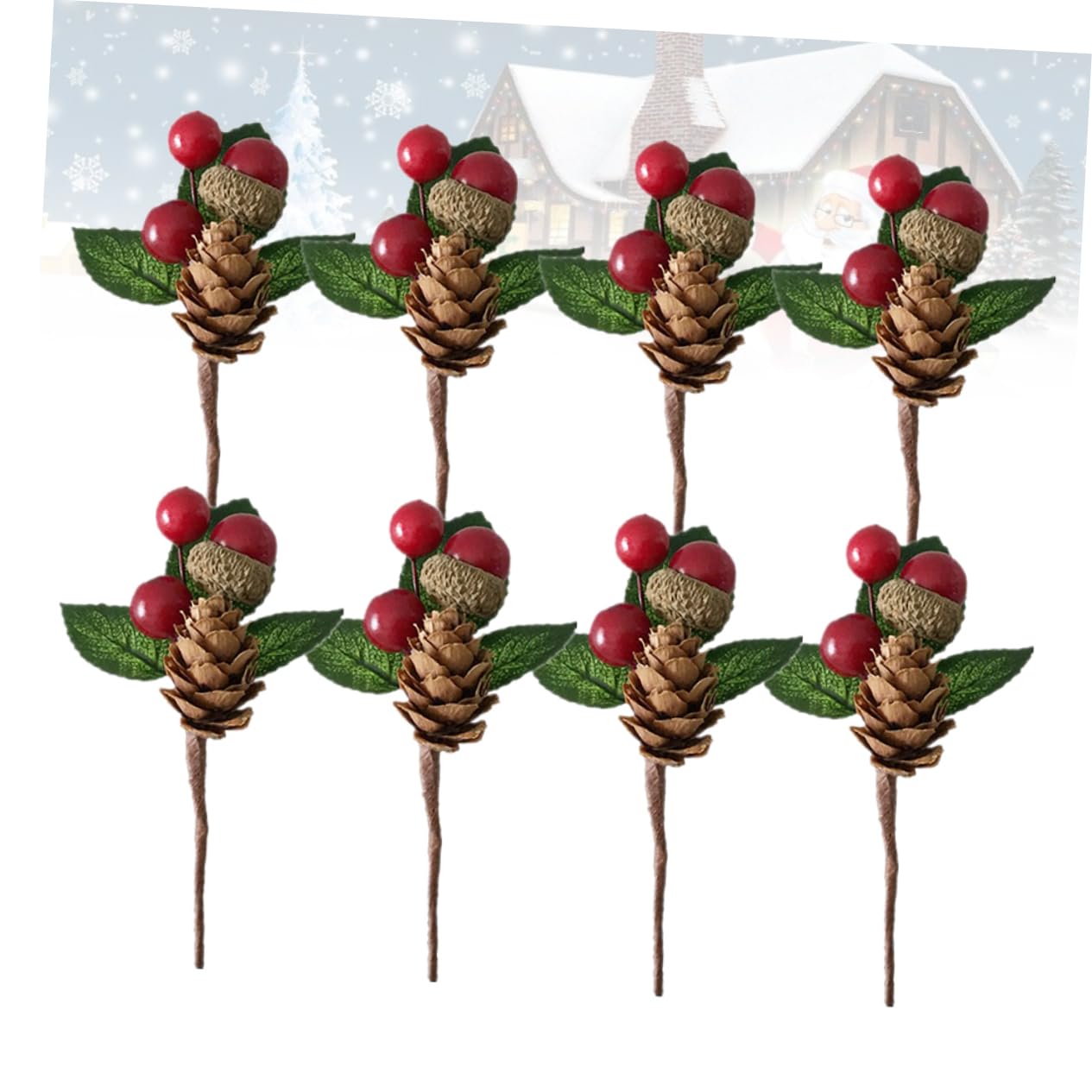 Zerodeko Piezas Ramo de simulación Casamento decoração Wedding Decoration Guirnalda de Frutos Rojos Baya de Pino de Navidad decoración Ornamento árbol de Navidad Decorar Acebo piñas