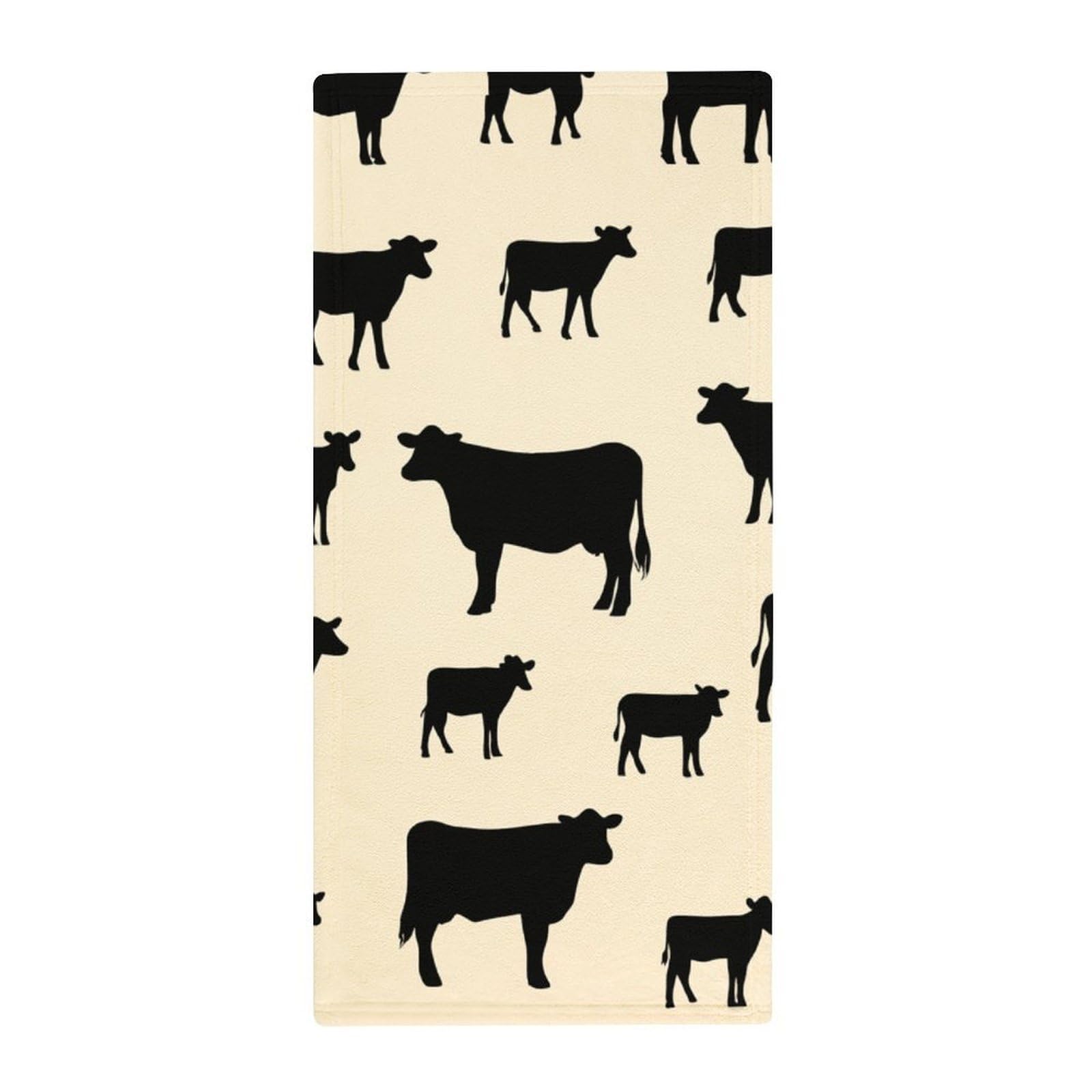Anceky Ultra-Light Camp Towels, Angus Cattle Animal Quick-Dry Absorbent Towels for Travel, Gym & Fitness Routines