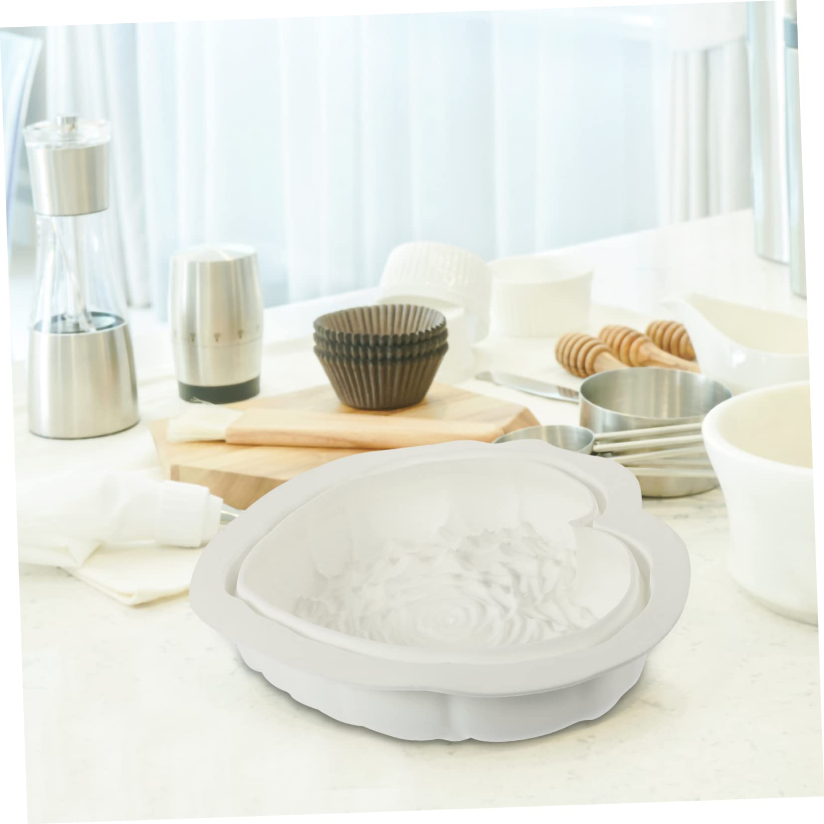Ciieeo 4 Pièces Moule à gâteau coeur moule gateau coeur patisserie accessoire moule à glaçons plaque tournante cœur coeur moules silicone moules en silicone pour la cuisson Gel de silice