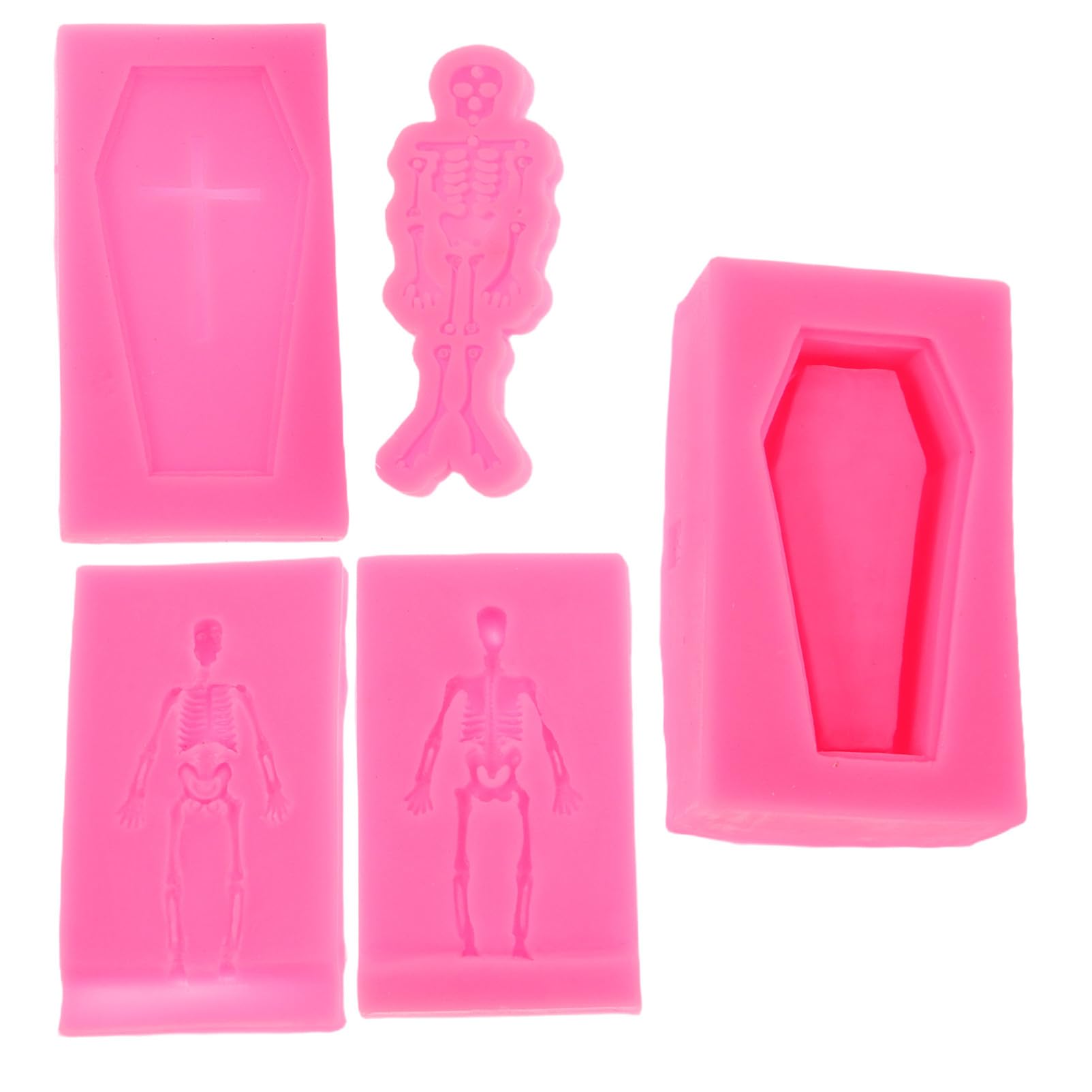Moule silicone Halloween coffret crâne durable avec moules roses détaillés